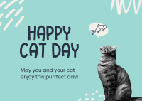 Simple Cat Day Postcard Image Preview