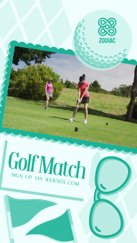 Midcentury Modern Golf Match Facebook Story Design