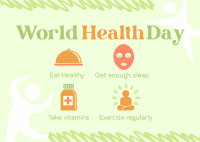 Health Day Tips Postcard Image Preview