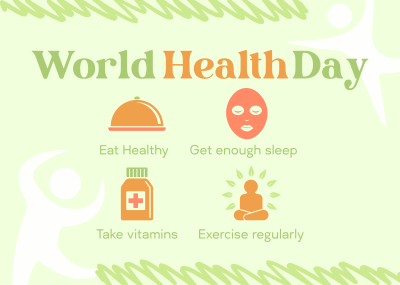 Health Day Tips Postcard Image Preview