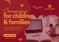Counseling for Children & Families Postcard Design