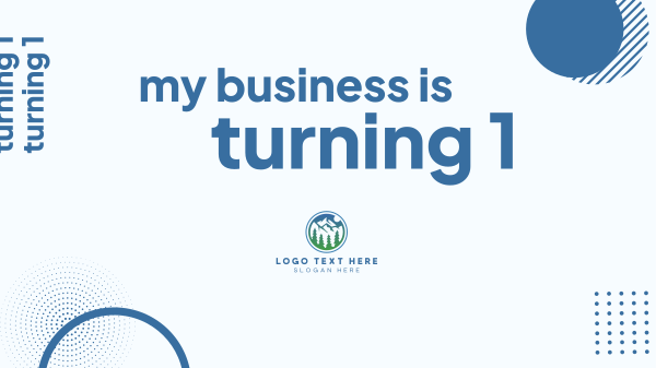My Business Is Turning 1 Facebook Event Cover Design Image Preview