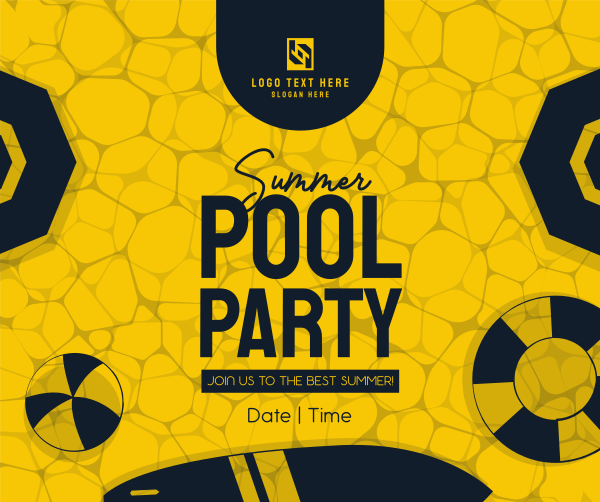 Summer Pool Party Facebook Post Design Image Preview