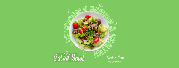 Vegan Salad Bowl Facebook Cover Design Image Preview
