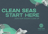 World Ocean Day Clean Up Drive Postcard Design