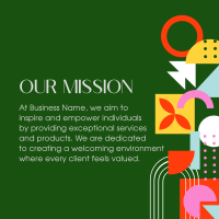 Our Mission Abstract Shapes Instagram Post Design