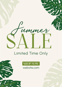 Summer Monstera Leaf Sale Flyer Image Preview