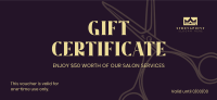 Hair and Salon Gift Certificate Design