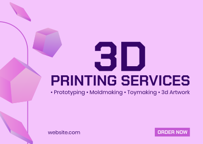 3d Printing Business Postcard Image Preview