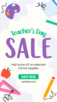 Supplies Sale for Teachers Facebook Story Design