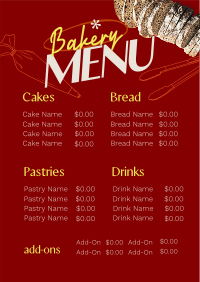 Simple Bakery List Menu Preview