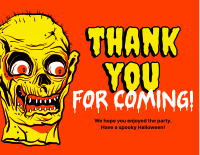 Zombie Head Thank You Card Design