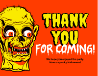 Zombie Head Thank You Card Image Preview