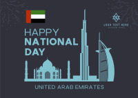 UAE National Day Landmarks Postcard Image Preview