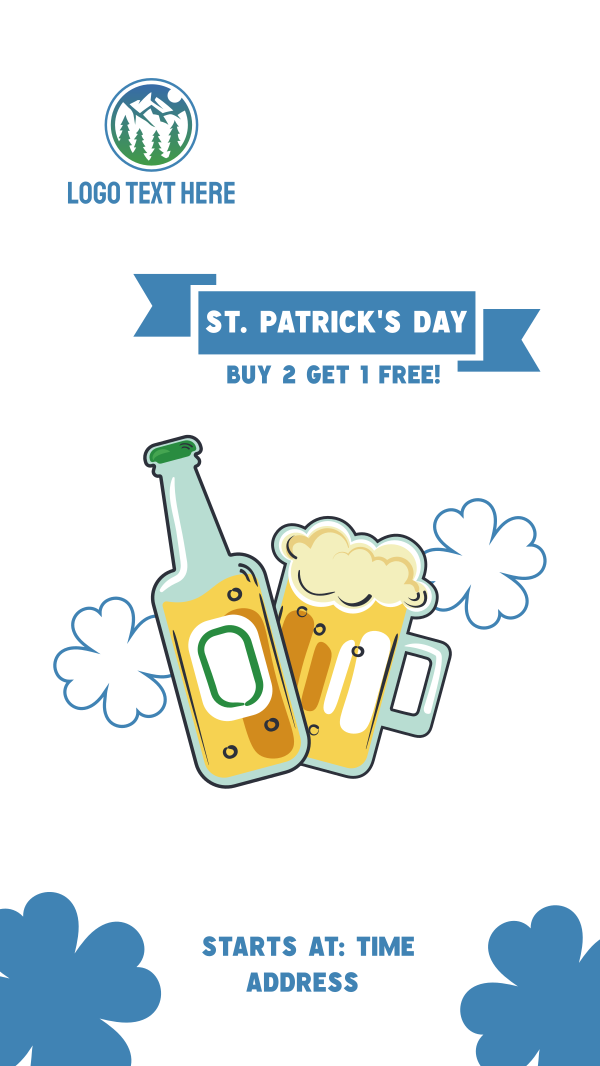 Saint Patrick Beer Illustration Instagram Story Design