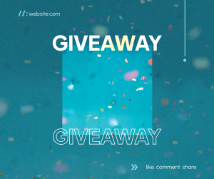Giveaway Confetti Facebook post