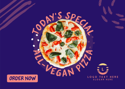Vegan Pizza Postcard Image Preview
