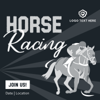 Vintage Horse Racing Linkedin Post Design
