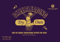 Cheerleading Tryouts Announcement Postcard Preview