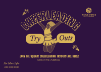 Cheerleading Tryouts Announcement Postcard Image Preview