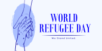 We Celebrate all Refugees Twitter Post Design