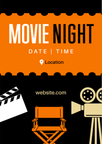 Minimalist Movie Night Poster Design