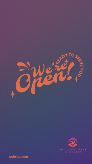 We're Open Funky Facebook story Image Preview