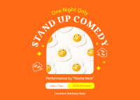 One Night Comedy Show Postcard Design