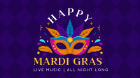 Mardi Gras Party Facebook Event Cover Design