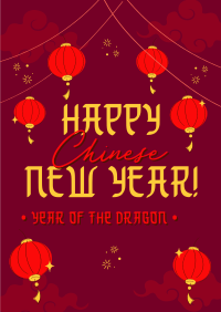 Festive Chinese Lanterns Flyer Image Preview