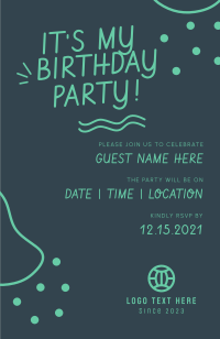 Birthday Party Doodles Invitation | BrandCrowd Invitation Maker