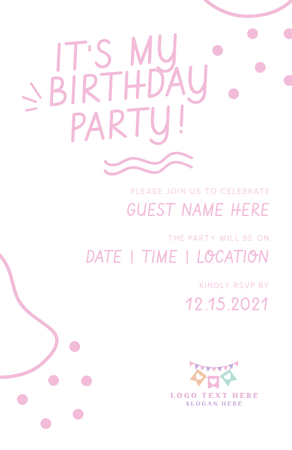 Birthday Party Doodles Invitation Design Image Preview
