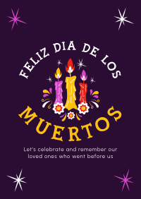 Candles for Dia De los Muertos Poster Design