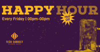 Retro Happy Hour Facebook ad Image Preview