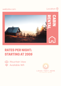 Cabin Rental Rates Flyer Design