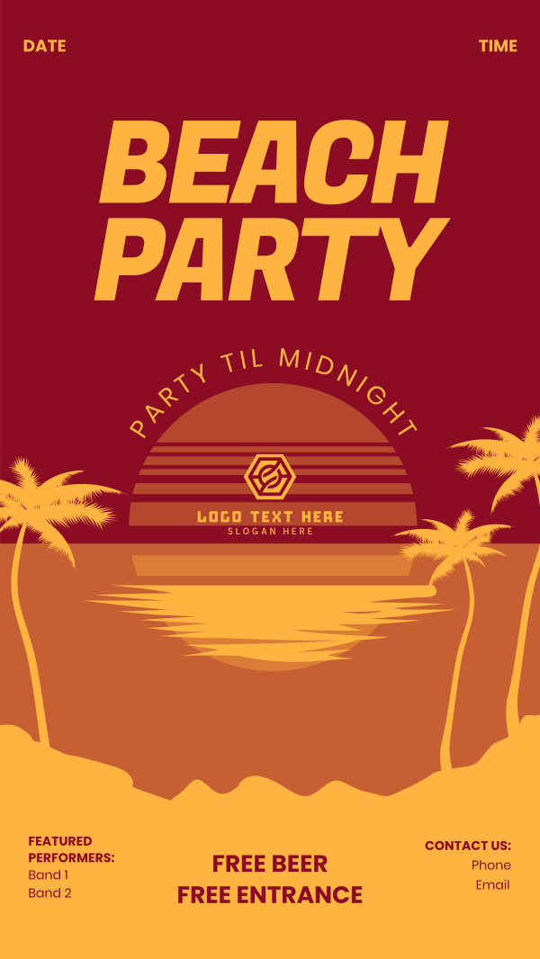 Beach Party Instagram Story Design Image Preview