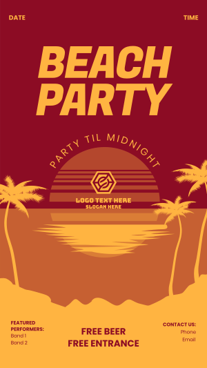 Beach Party Instagram story Image Preview
