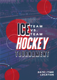 Sporty Ice Hockey Tournament Poster Design