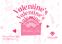 Valentine's Envelope Postcard Image Preview