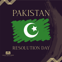 Pakistan Day Brush Flag Instagram Post Design