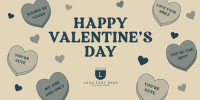 Valentine Candy Hearts Twitter Post Design