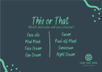 This or That Skincare Postcard Design