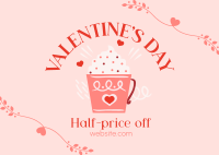 Valentine's Day Cafe Sale Postcard Image Preview