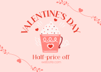 Valentine's Day Cafe Sale Postcard Design