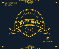 Newly Open Barbershop Facebook Post Design