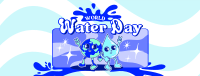 Cartoon Water Day Facebook Cover Image Preview