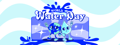 Cartoon Water Day Facebook cover Image Preview