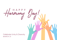 Harmony Day Hands Postcard Image Preview
