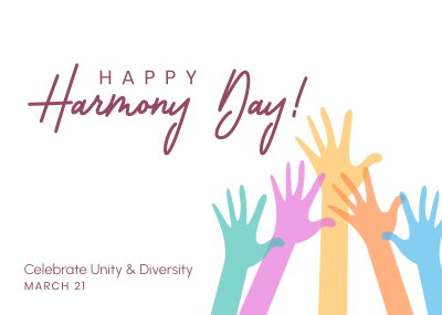 Harmony Day Hands Postcard Image Preview