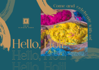 Hello Holi Postcard Image Preview